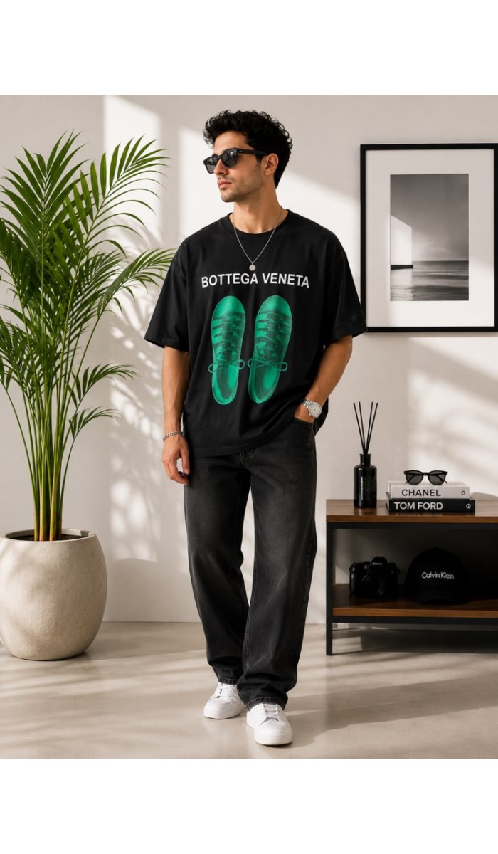 Erkek Siyah Oversize T-Shirt Erkek Siyah Oversize T-Shirt