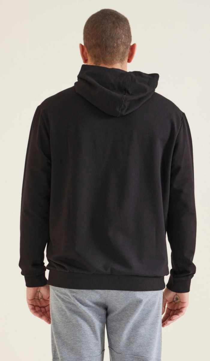 Erkek Siyah Kapşonlu Sweatshirt Erkek Siyah Kapşonlu Sweatshirt