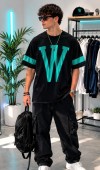 Erkek Siyah Baskılı Oversize T-Shirt Erkek Siyah Baskılı Oversize T-Shirt