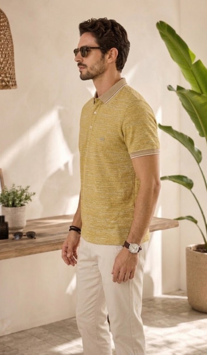 Erkek Sarı Polo Yaka T-Shirt Erkek Sarı Polo Yaka T-Shirt