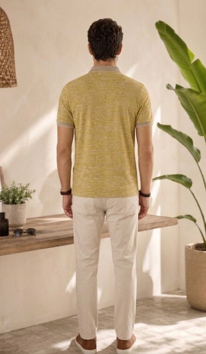 Erkek Sarı Polo Yaka T-Shirt Erkek Sarı Polo Yaka T-Shirt