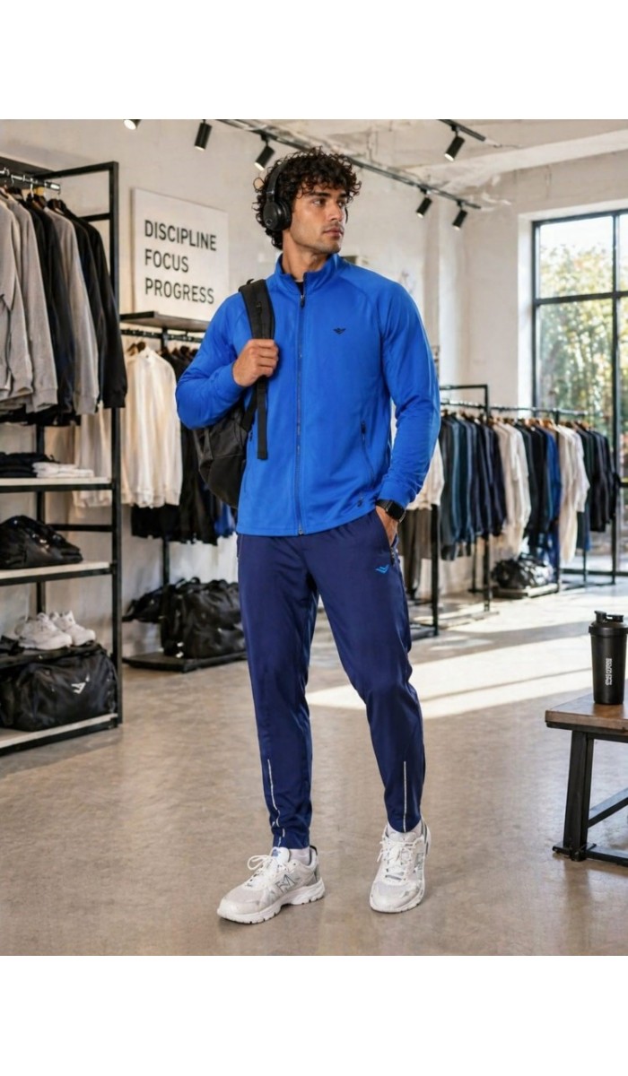 Erkek Mavi Slim Fit Eşofman Takımı Erkek Mavi Slim Fit Eşofman Takımı