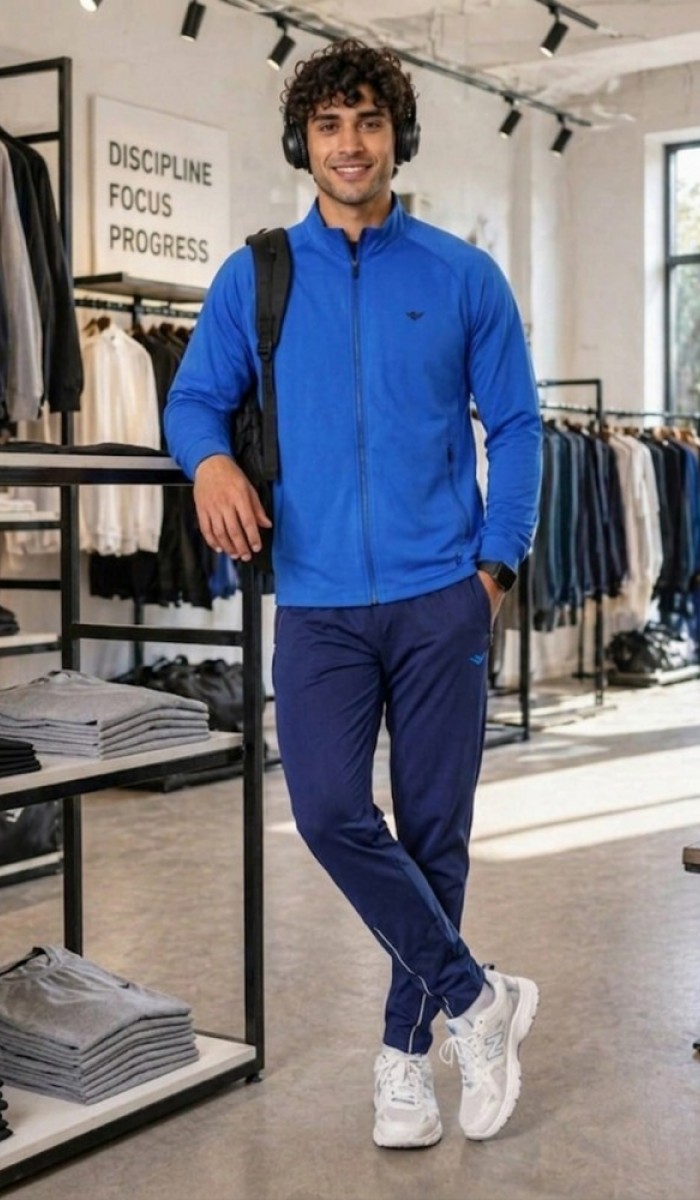 Erkek Mavi Slim Fit Eşofman Takımı Erkek Mavi Slim Fit Eşofman Takımı