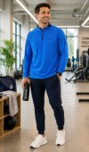 Erkek Mavi Antrenman Sweatshirt Erkek Mavi Antrenman Sweatshirt