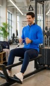 Erkek Mavi Antrenman Sweatshirt Erkek Mavi Antrenman Sweatshirt