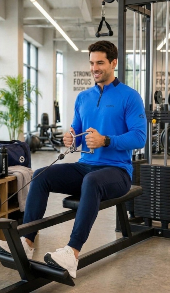 Erkek Mavi Antrenman Sweatshirt Erkek Mavi Antrenman Sweatshirt