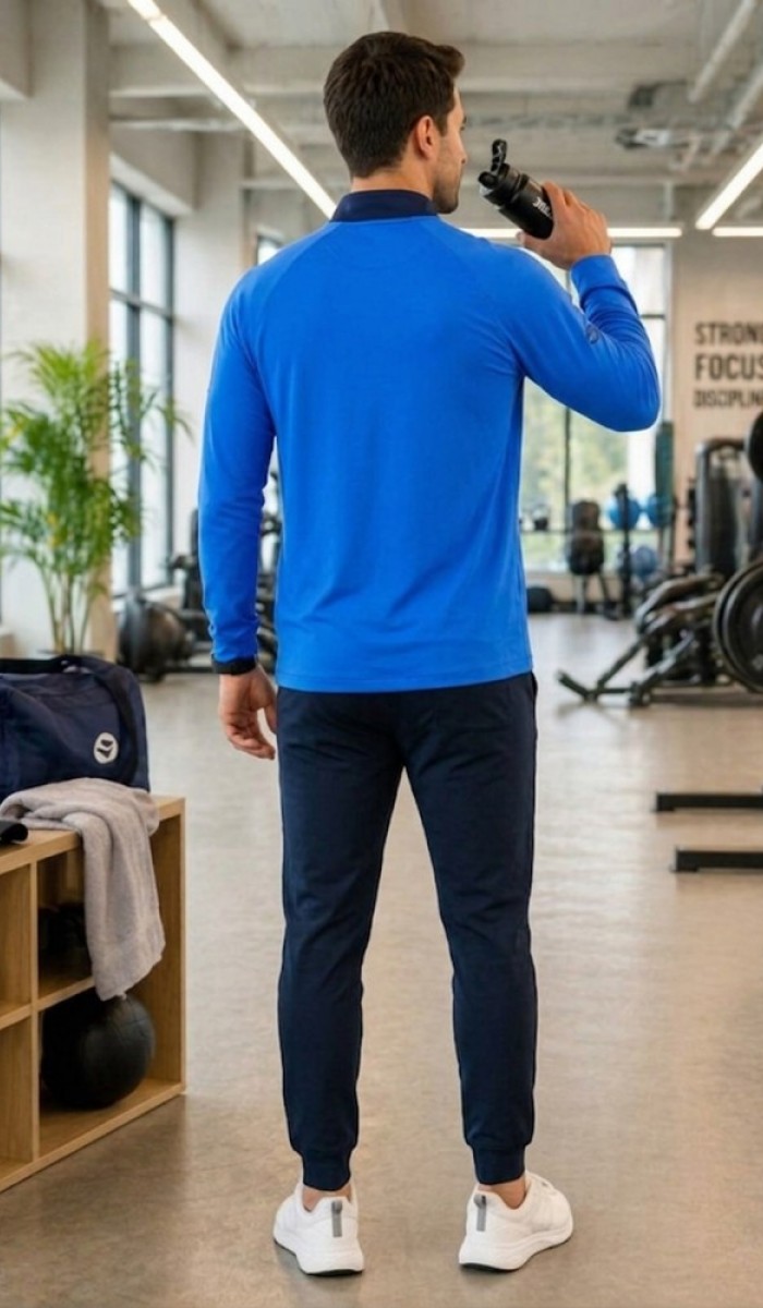 Erkek Mavi Antrenman Sweatshirt Erkek Mavi Antrenman Sweatshirt