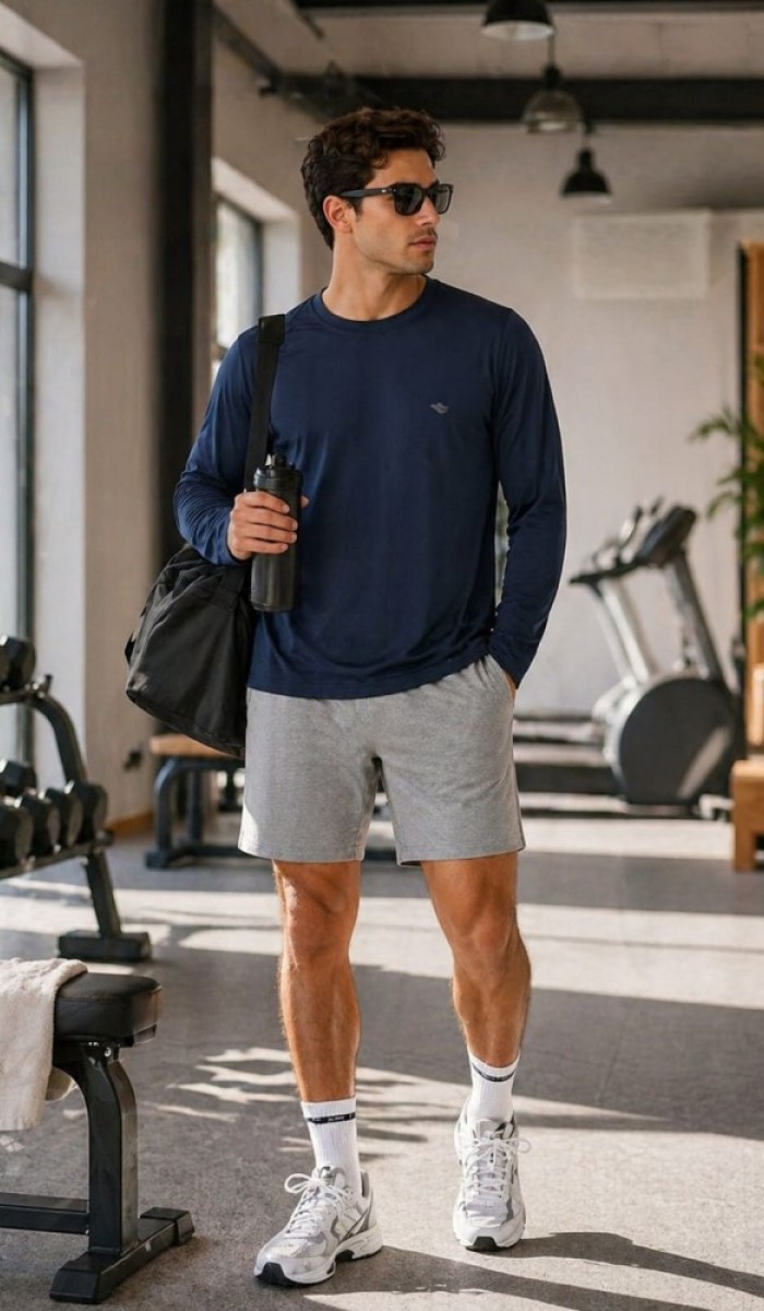 Erkek Lacivert Spor Sweatshirt