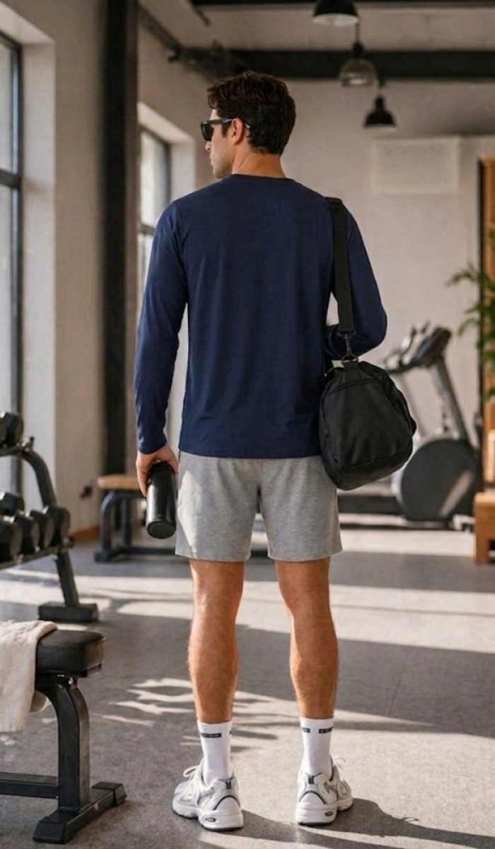 Erkek Lacivert Spor Sweatshirt Erkek Lacivert Spor Sweatshirt