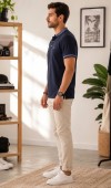 Erkek Lacivert Polo Yaka T-Shirt Erkek Lacivert Polo Yaka T-Shirt