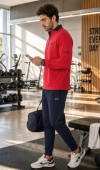 Erkek Kırmızı Antrenman Sweatshirt
