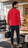Erkek Kırmızı Antrenman Sweatshirt