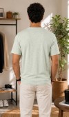 Erkek Haki V Yaka Slim Fit T-Shirt Erkek Haki V Yaka Slim Fit T-Shirt