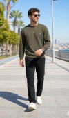 Erkek Haki Sweatshirt Erkek Haki Sweatshirt