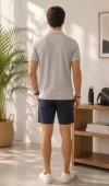 Erkek Gri Polo Yaka T-Shirt
