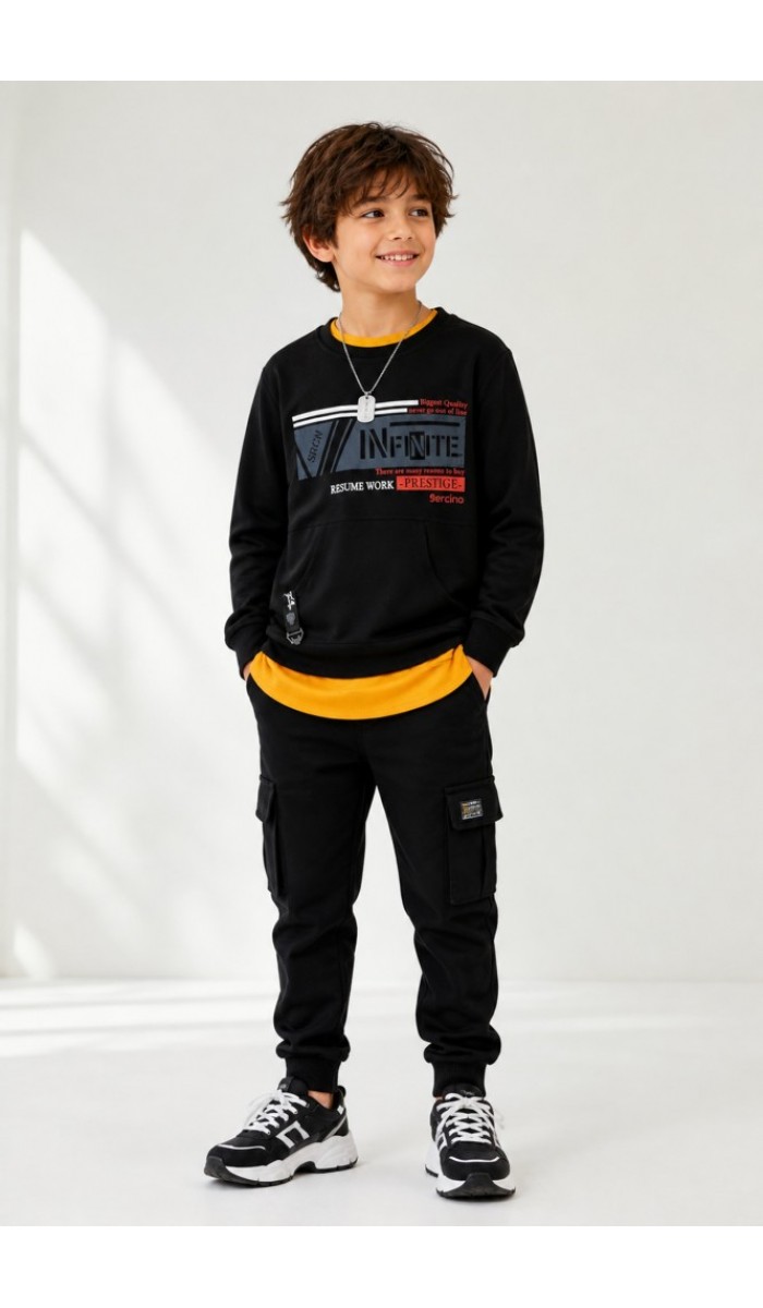 Erkek Çocuk Siyah Sweatshirt
