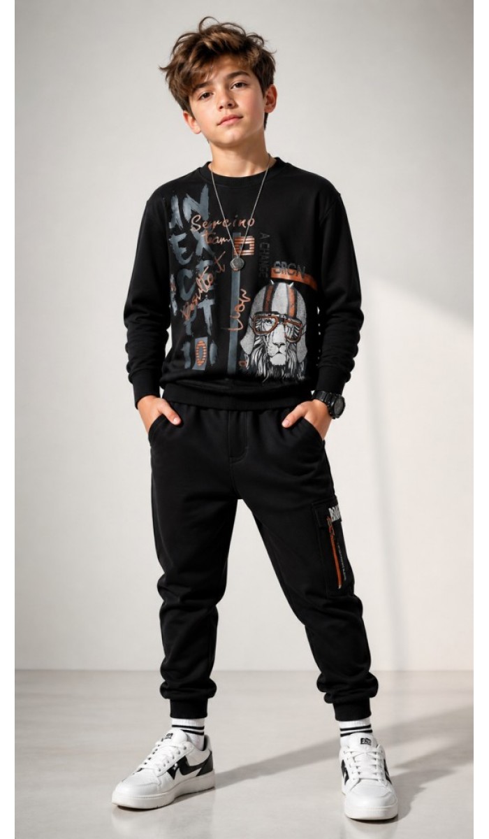 Erkek Çocuk Siyah Sweatshirt