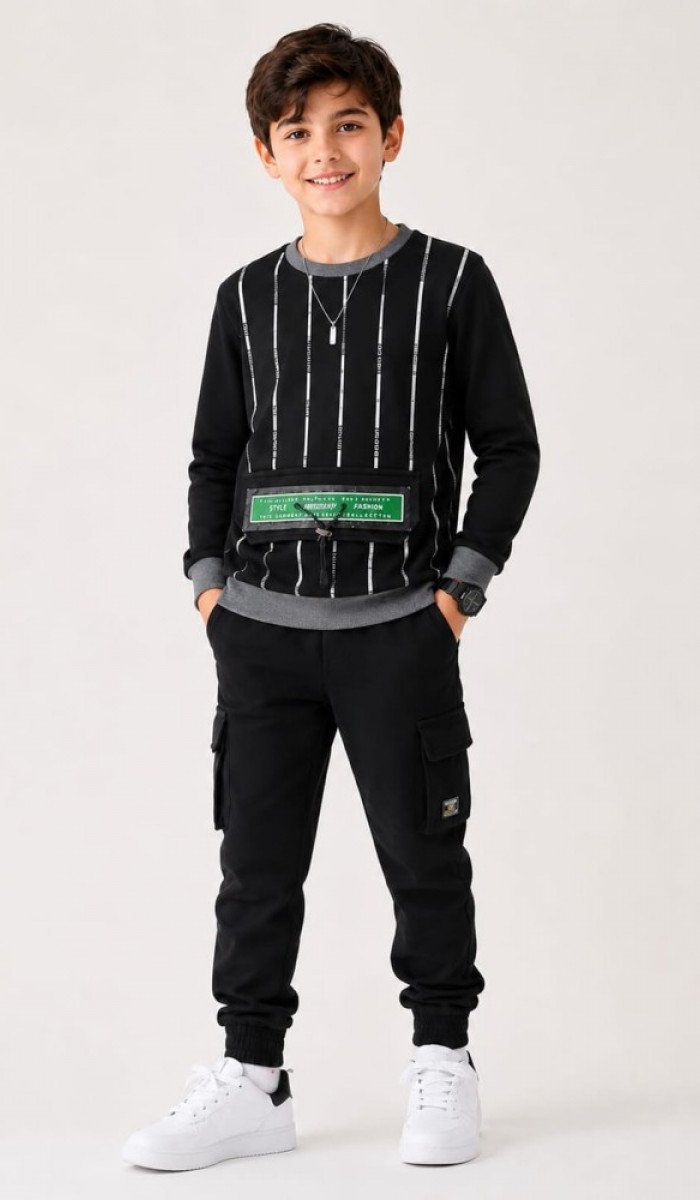 Erkek Çocuk Siyah Sweatshirt