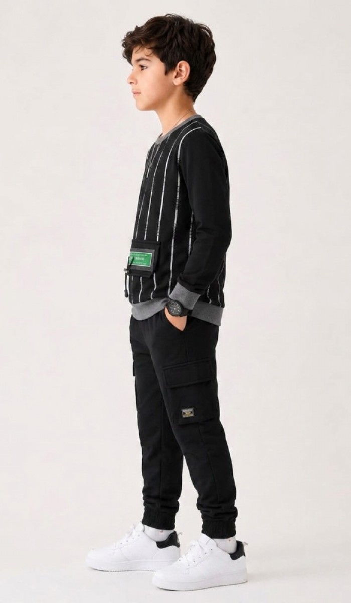 Erkek Çocuk Siyah Sweatshirt Erkek Çocuk Siyah Sweatshirt