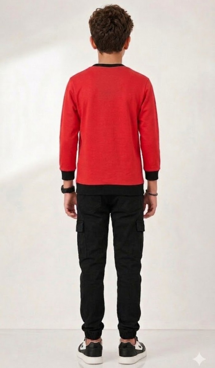 Erkek Çocuk Kırmızı Sweatshirt Erkek Çocuk Kırmızı Sweatshirt