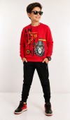 Erkek Çocuk Kırmızı Sweatshirt Erkek Çocuk Kırmızı Sweatshirt
