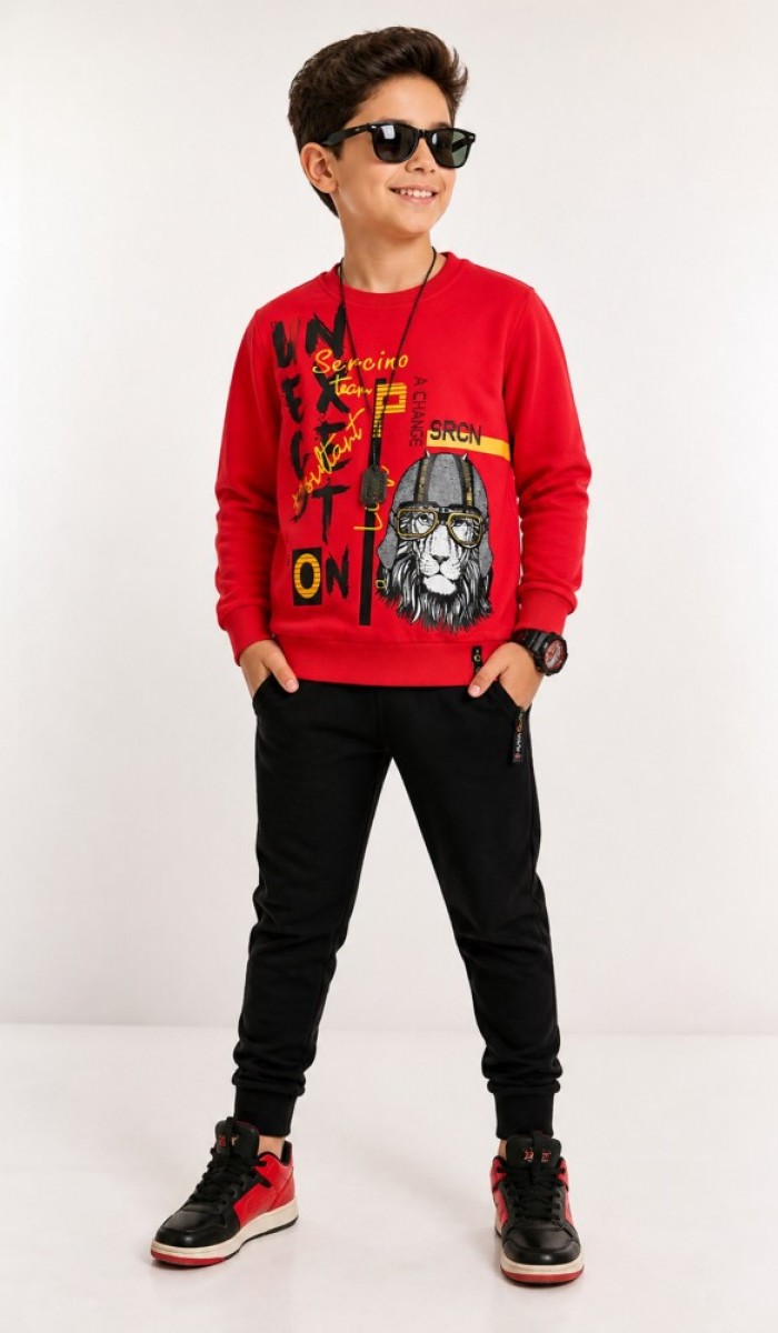 Erkek Çocuk Kırmızı Sweatshirt