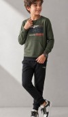 Erkek Çocuk Haki Sweatshirt