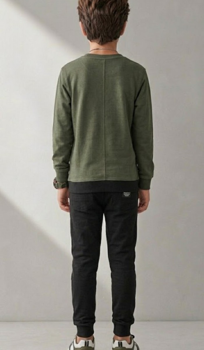 Erkek Çocuk Haki Sweatshirt