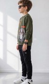 Erkek Çocuk Haki Sweatshirt