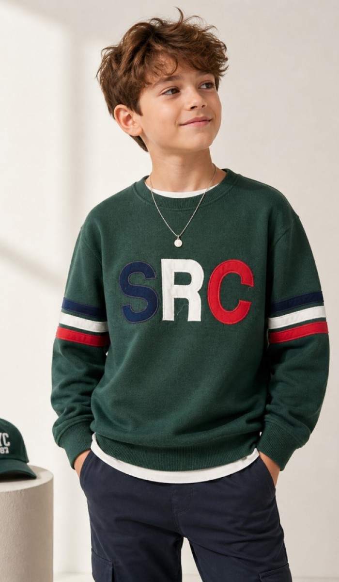 Erkek Çocuk Haki Sweatshirt