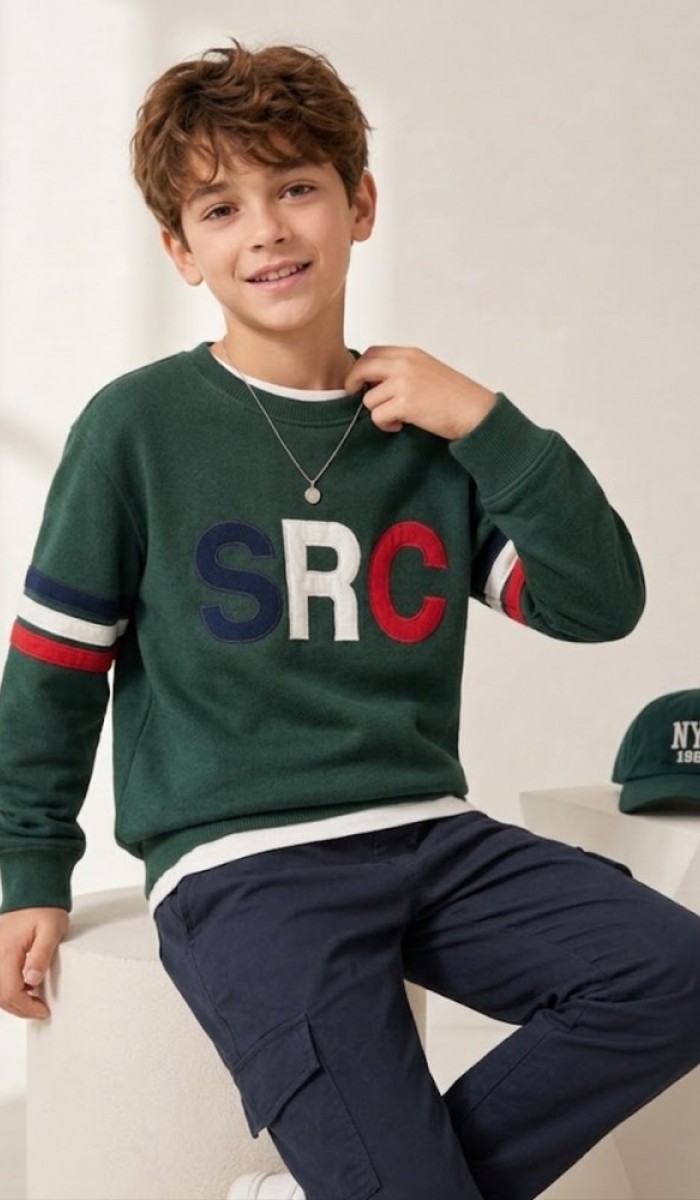 Erkek Çocuk Haki Sweatshirt