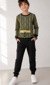 Erkek Çocuk Haki Sweatshirt