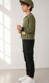 Erkek Çocuk Haki Sweatshirt