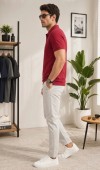 Erkek Bordo Polo Yaka T-Shirt