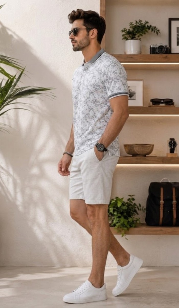 Erkek Beyaz Polo Yaka T-Shirt Erkek Beyaz Polo Yaka T-Shirt