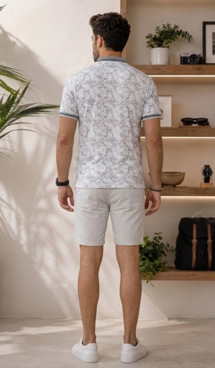 Erkek Beyaz Polo Yaka T-Shirt Erkek Beyaz Polo Yaka T-Shirt
