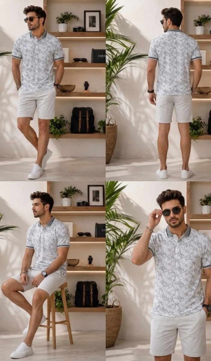 Erkek Beyaz Polo Yaka T-Shirt Erkek Beyaz Polo Yaka T-Shirt