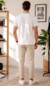 Erkek Beyaz Polo Yaka T-Shirt Erkek Beyaz Polo Yaka T-Shirt