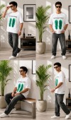 Erkek Beyaz Oversize T-Shirt Erkek Beyaz Oversize T-Shirt