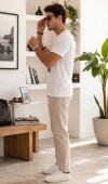 Erkek Beyaz O Yaka Basic T-Shirt Erkek Beyaz O Yaka Basic T-Shirt
