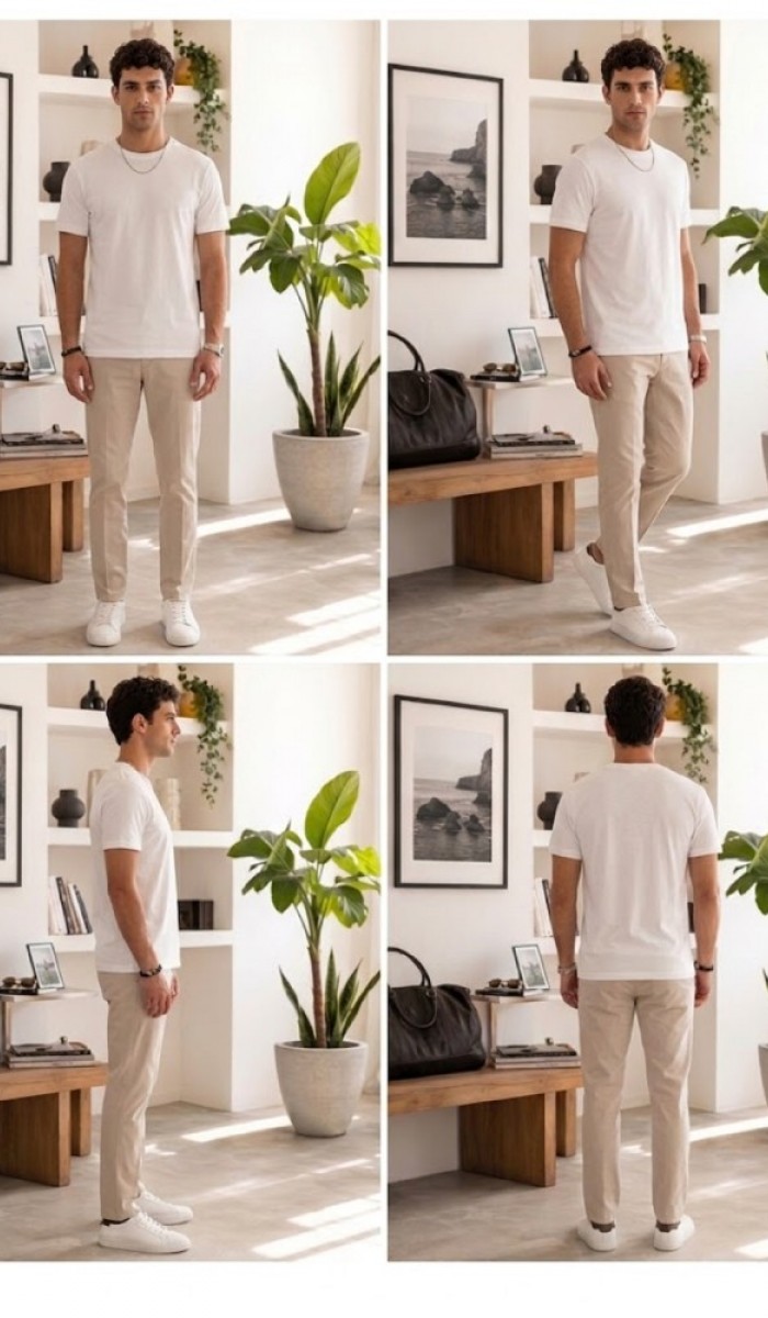 Erkek Beyaz O Yaka Basic T-Shirt Erkek Beyaz O Yaka Basic T-Shirt