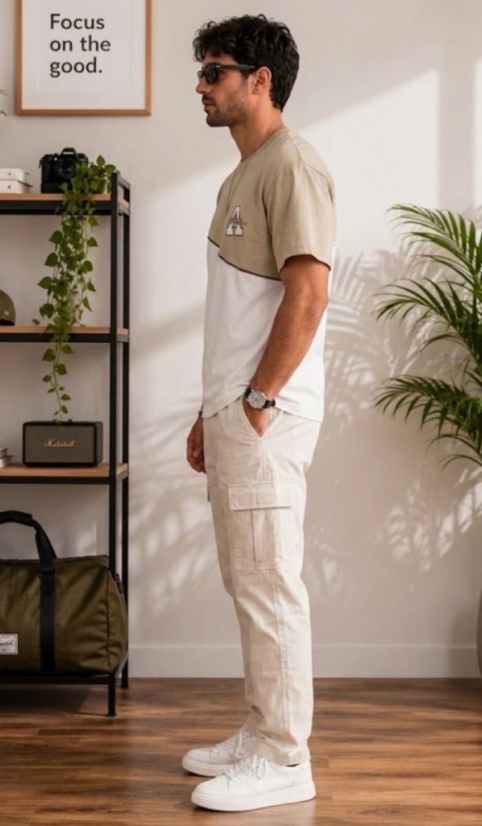 Erkek Beyaz O Yaka Basic T-Shirt