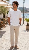 Erkek Beyaz Basic T-Shirt