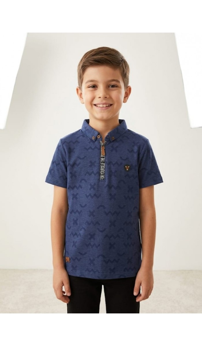 Erkek Çocuk Lacivert Polo Yaka T-Shirt Erkek Çocuk Lacivert Polo Yaka T-Shirt