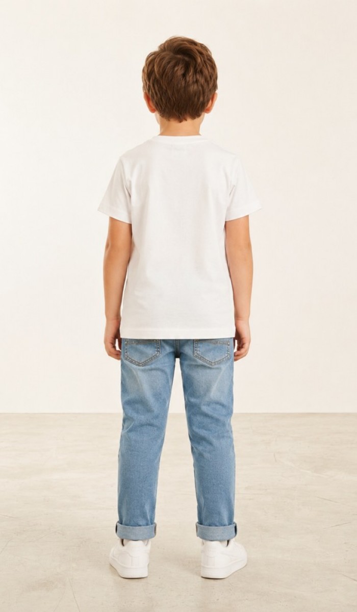 Erkek Çocuk Beyaz T-Shirt Erkek Çocuk Beyaz T-Shirt