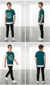 Erkek Çocuk Haki T-Shirt 00696HK Erkek Çocuk Haki T-Shirt 00696HK