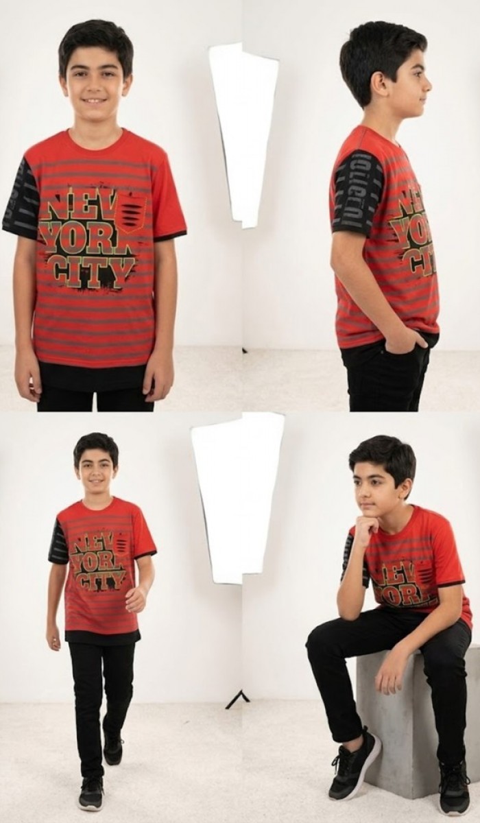 Erkek Çocuk Kırmızı T-Shirt 00694KM Erkek Çocuk Kırmızı T-Shirt 00694KM