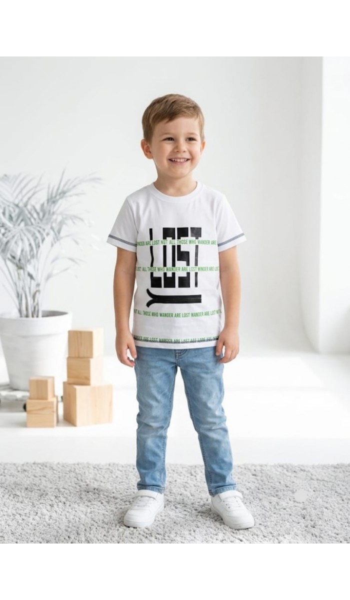Erkek Çocuk Beyaz T-Shirt