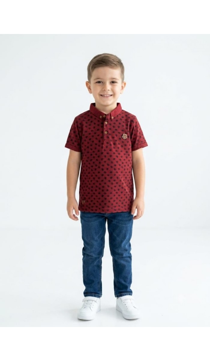 Erkek Çocuk Bordo Polo Yaka T-Shirt