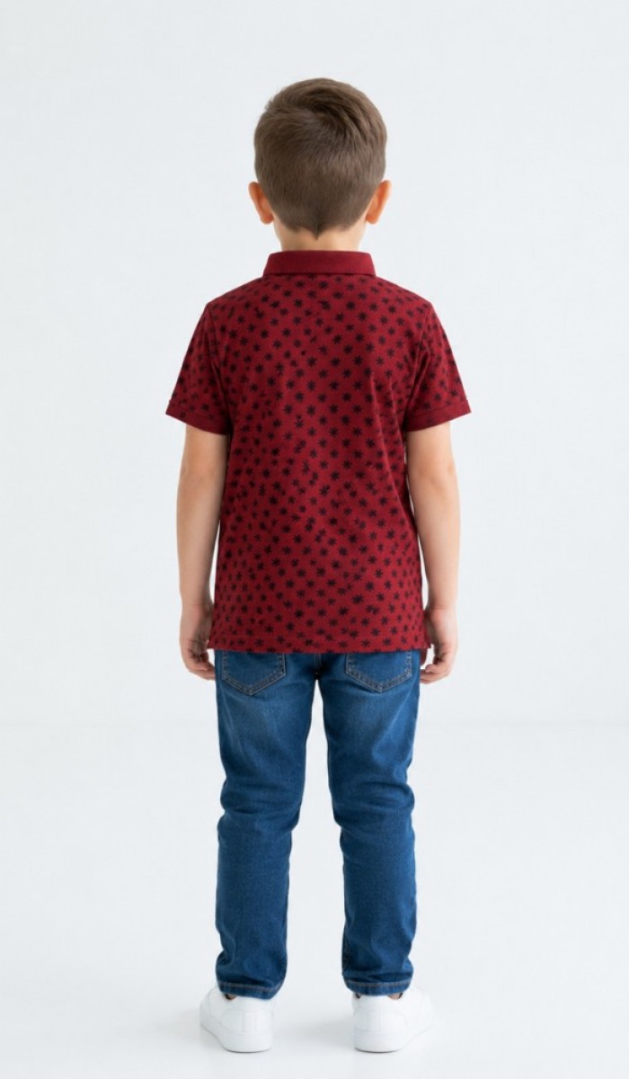 Erkek Çocuk Bordo Polo Yaka T-Shirt